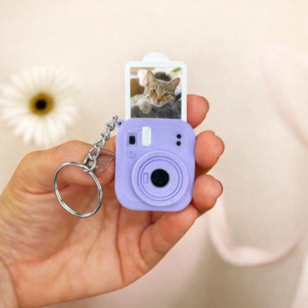3D Printing Link - Portachiavi con Mini Fotocamera Portatile, Anello